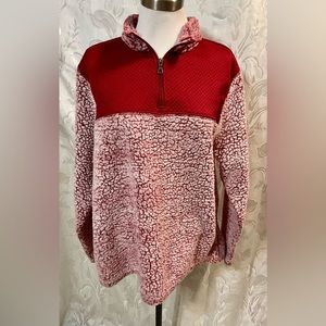 Athletic Works Frosty Cranberry 1/4 Zip Sherpa Pullover